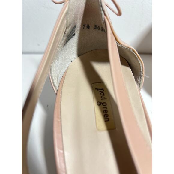 Paul Green Pink Leather Slip On 1.5" Block Heel Cutout Pump Shoe 7.5 UK 10 US - Picture 7 of 7